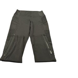 Athleta Delancey Moto Tight Leggings Black Size M Zip Pockets Stretchy